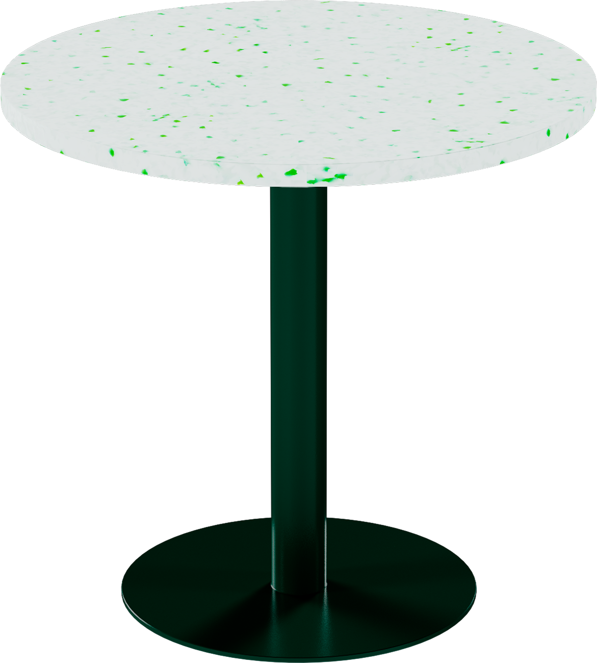 Solis Cafe Table – 80cm Round – Green / Green Dapple