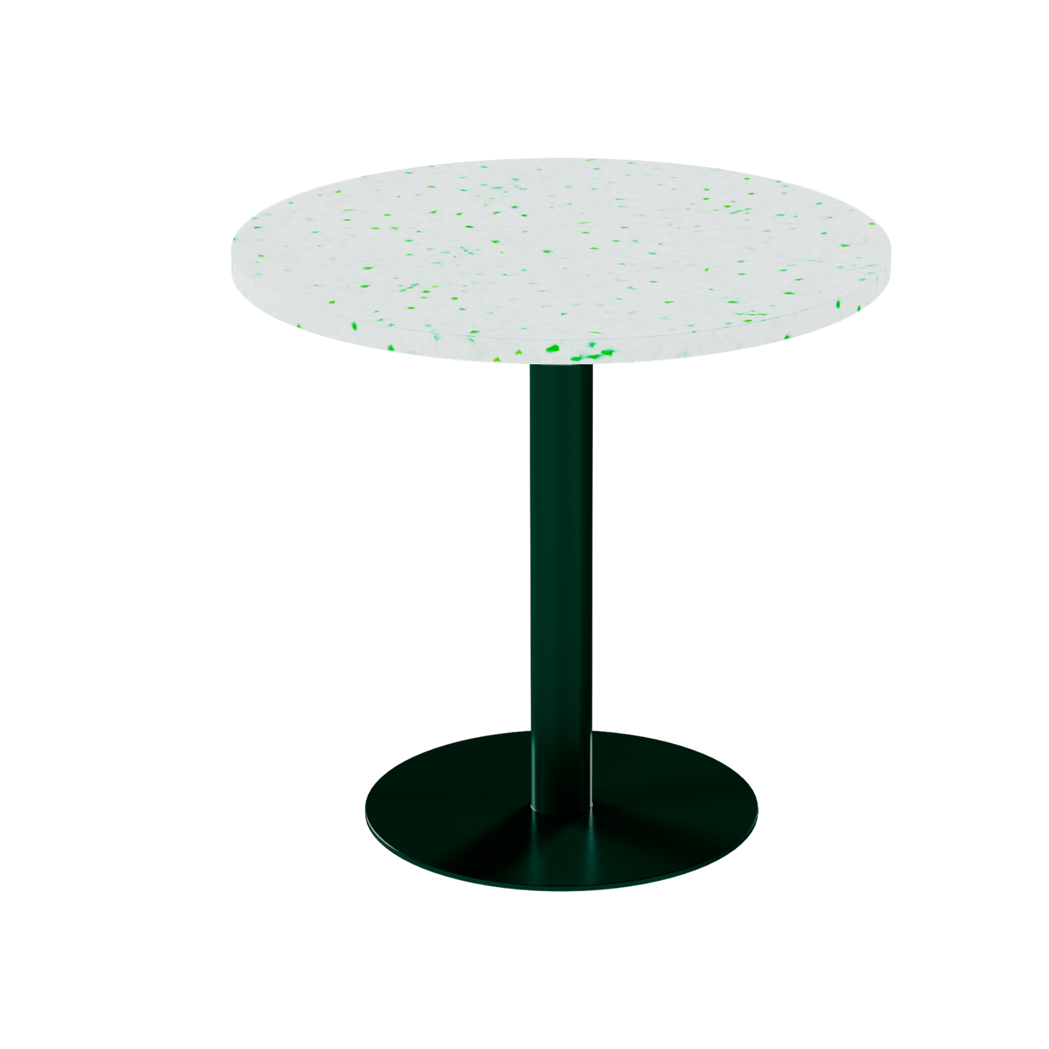 Solis Cafe Table – 80cm Round – Green / Green Dapple