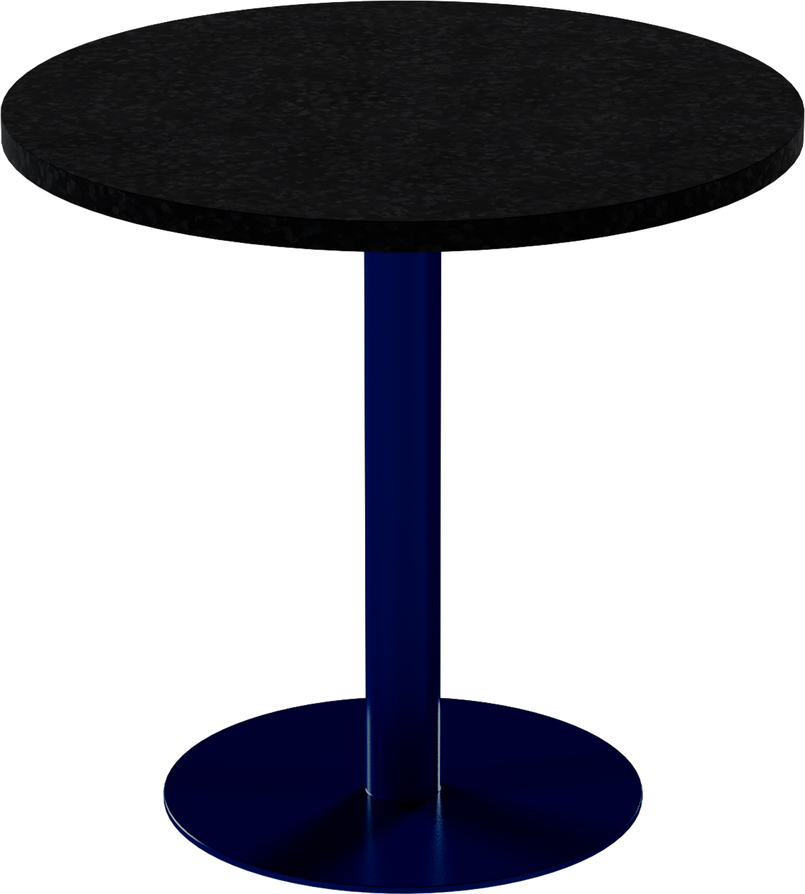 Solis Cafe Table – 80cm Round – Navy / Black Onyx Dapple