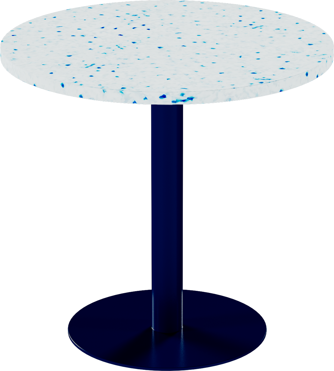 Solis Cafe Table – 80cm Round – Navy / Blue Dapple