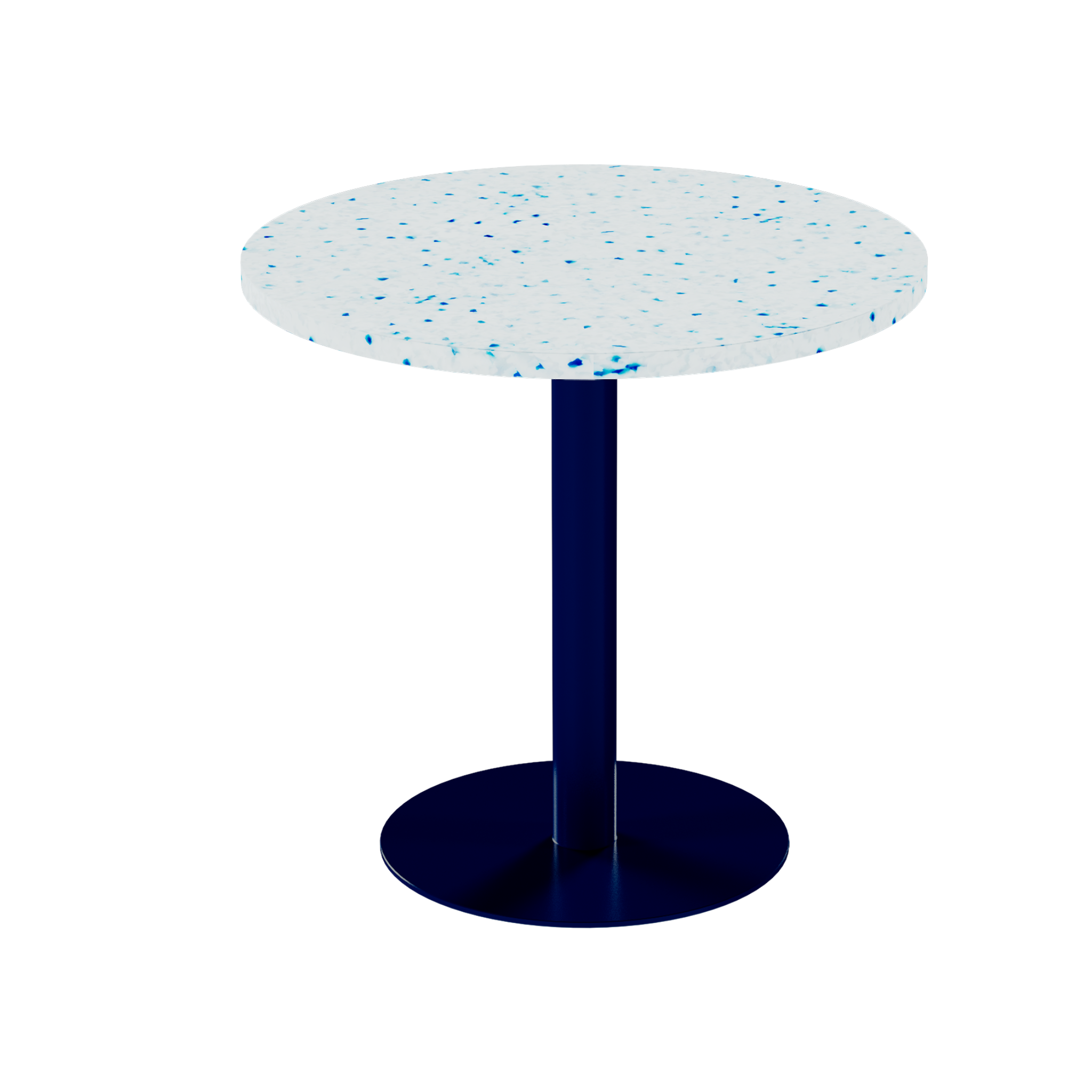 Solis Cafe Table – 80cm Round – Navy / Blue Dapple