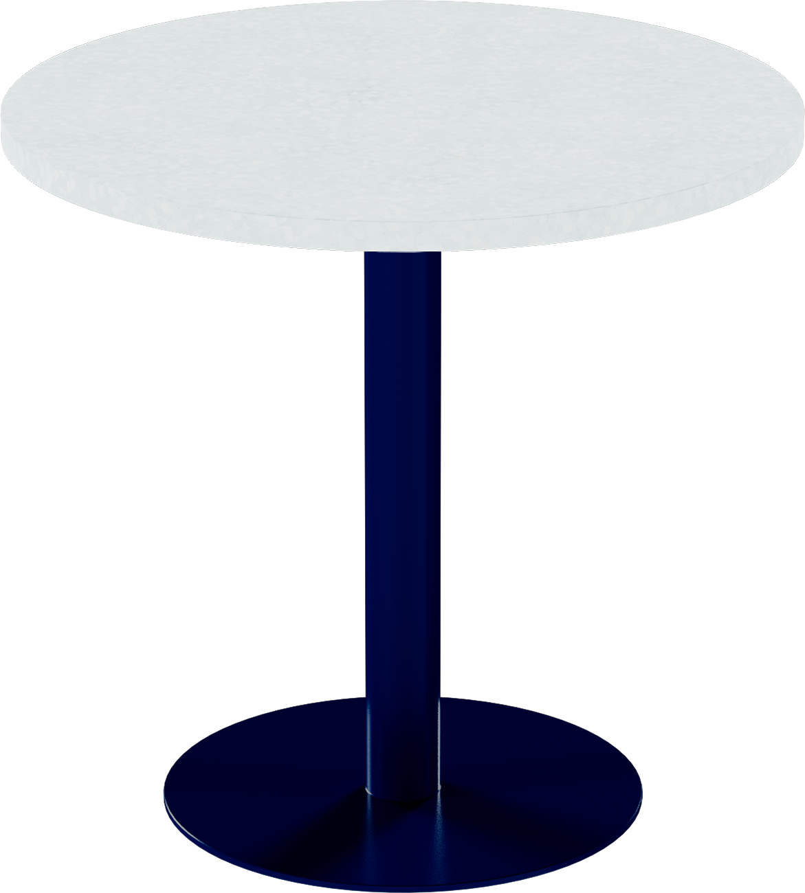Solis Cafe Table – 80cm Round – Navy / White Chalk Dapple
