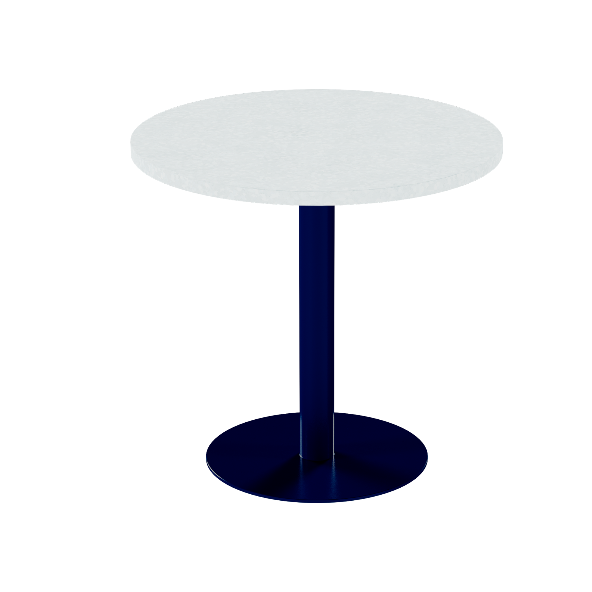 Solis Cafe Table – 80cm Round – Navy / White Chalk Dapple