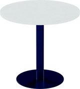 Solis Cafe Table – 80cm Round – Navy / White Chalk Dapple