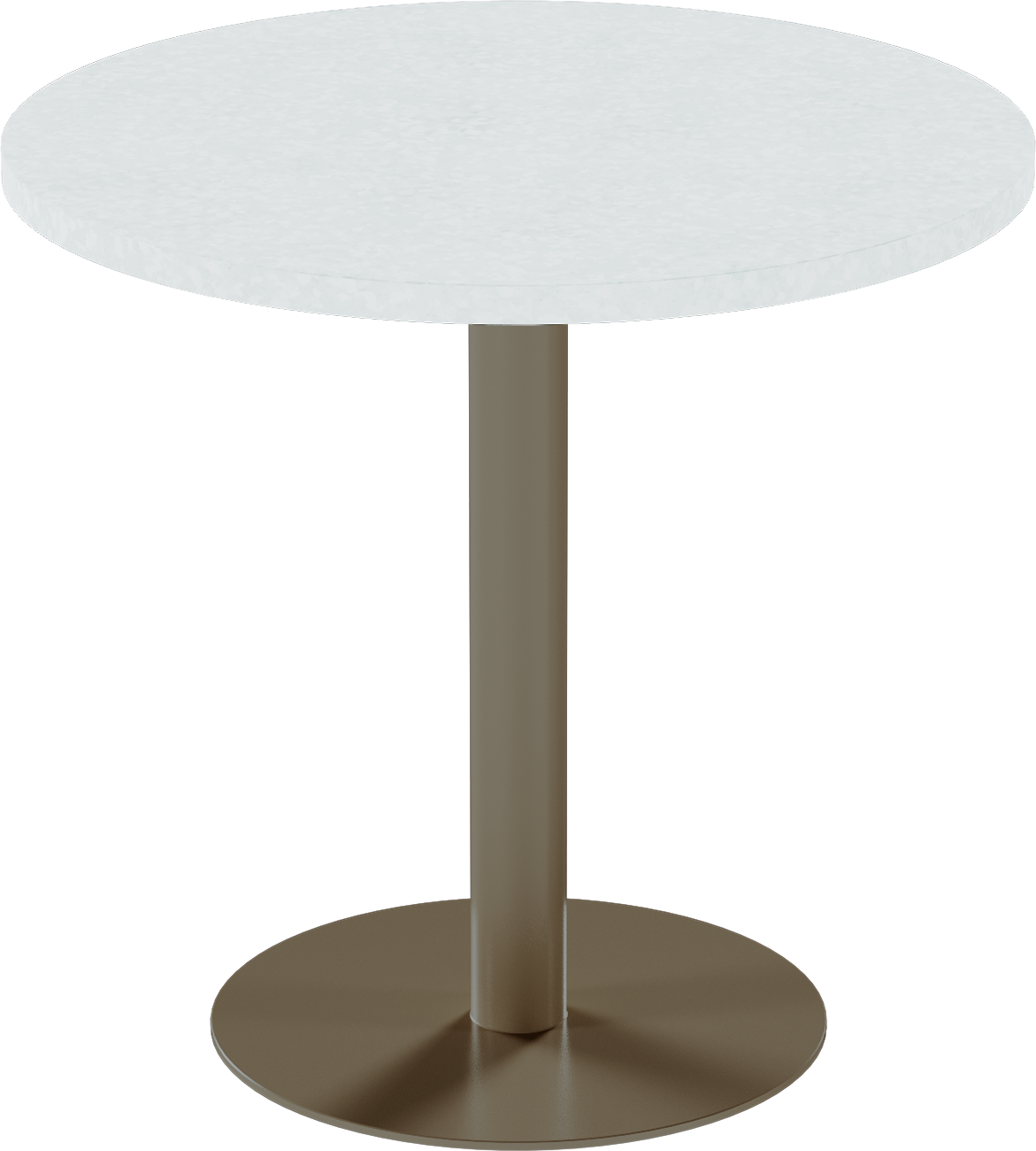Solis Cafe Table – 80cm Round – Taupe / White Chalk Dapple