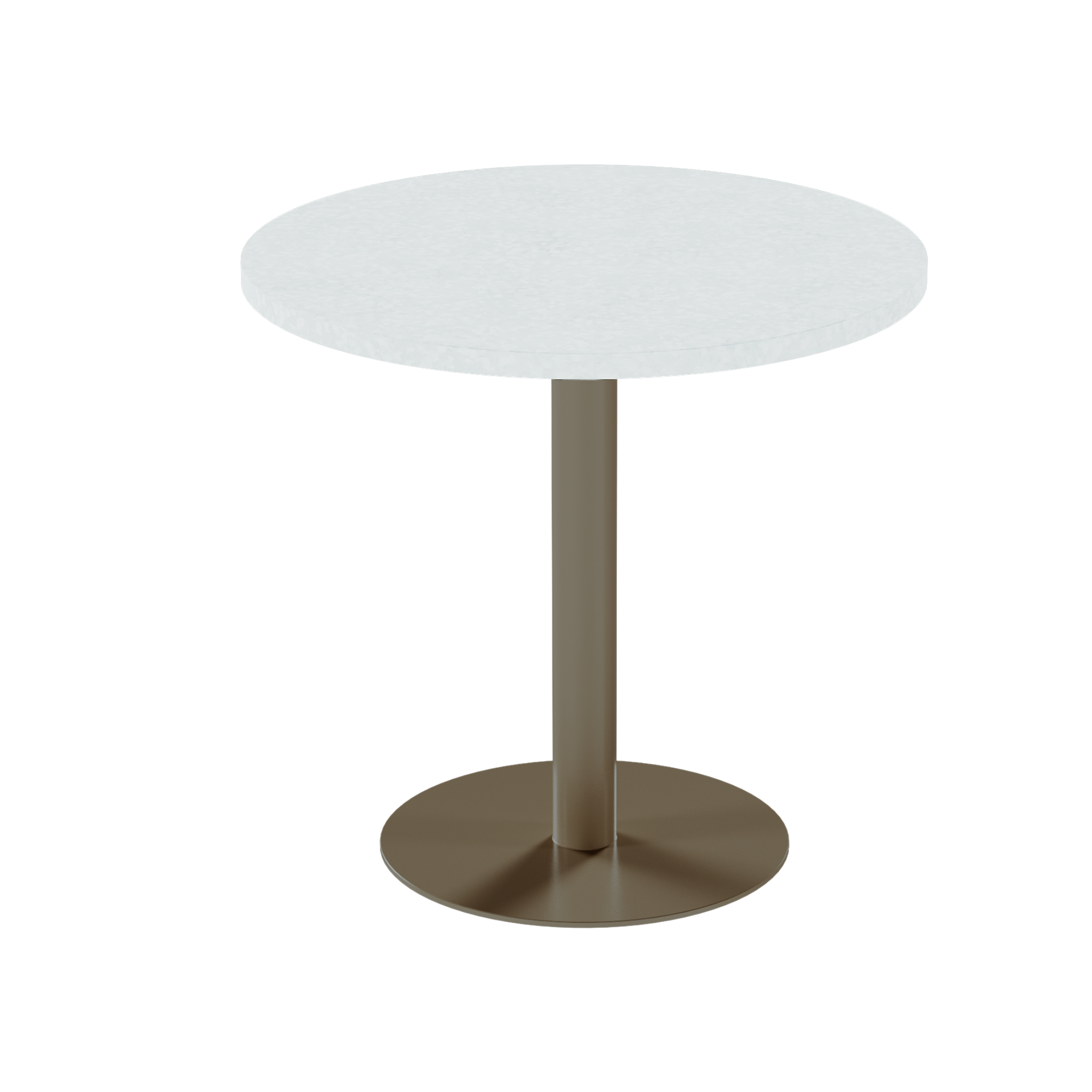 Solis Cafe Table – 80cm Round – Taupe / White Chalk Dapple