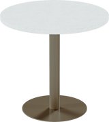 Solis Cafe Table – 80cm Round – Taupe / White Chalk Dapple