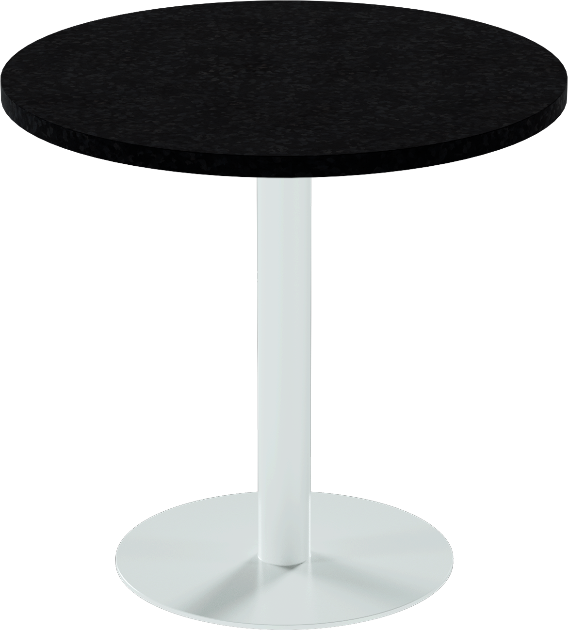 Solis Cafe Table – 80cm Round – White / Black Onyx Dapple