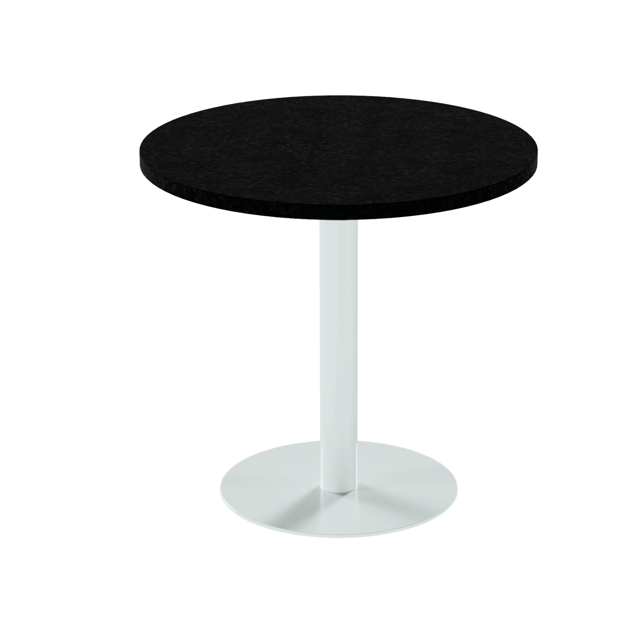 Solis Cafe Table – 80cm Round – White / Black Onyx Dapple