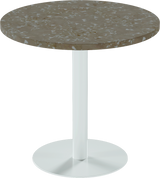Solis Cafe Table – 80cm Round – White / Taupe Dapple