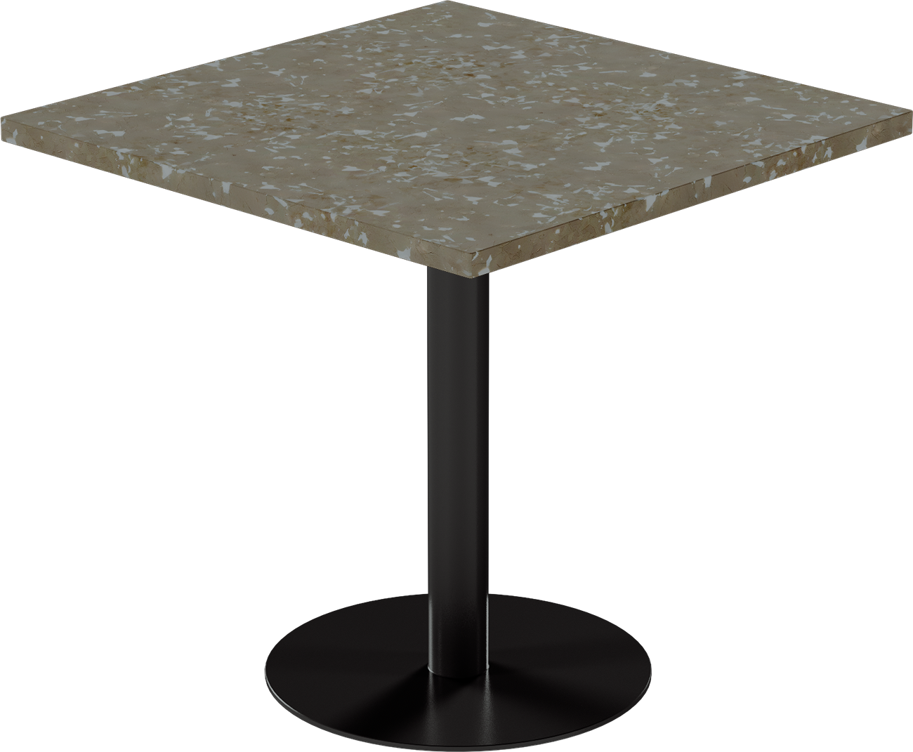 Solis Cafe Table – 80cm Square – Black / Taupe Dapple