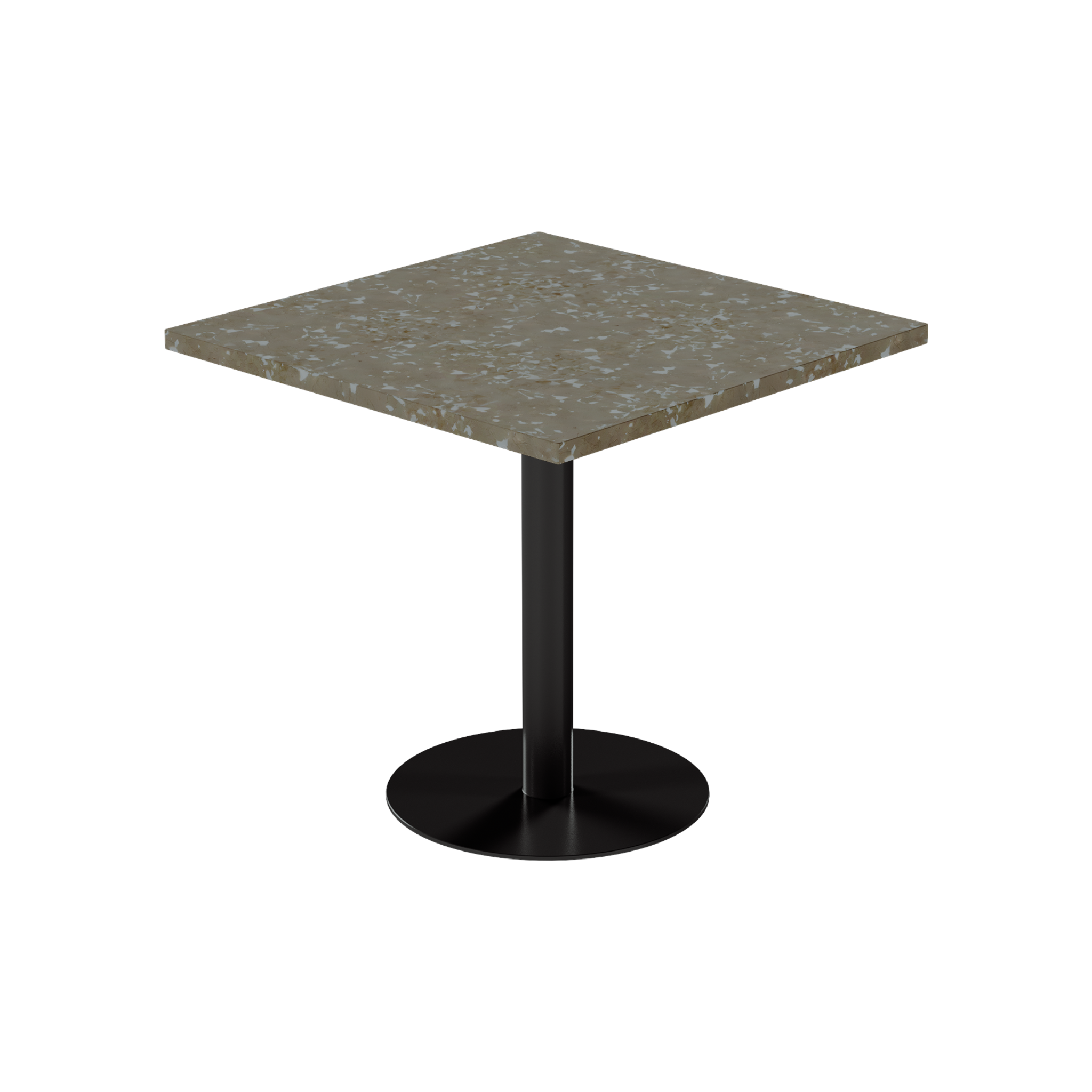Solis Cafe Table – 80cm Square – Black / Taupe Dapple