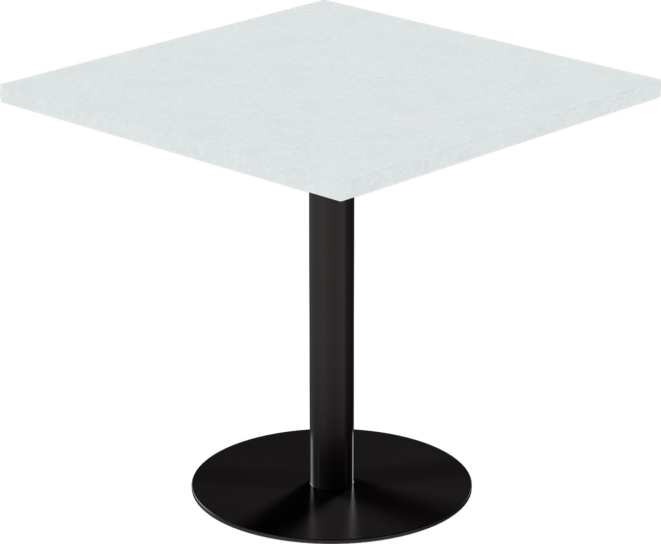 Solis Cafe Table – 80cm Square – Black / White Chalk Dapple