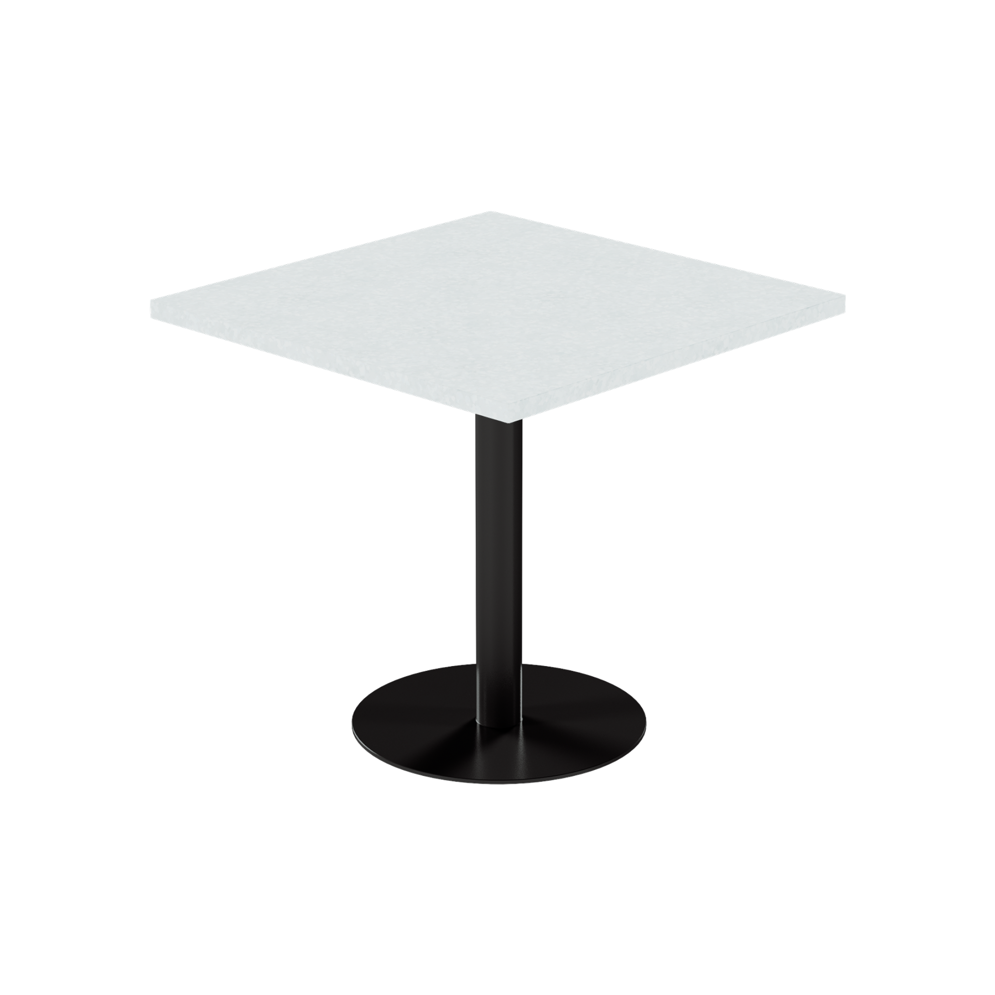 Solis Cafe Table – 80cm Square – Black / White Chalk Dapple