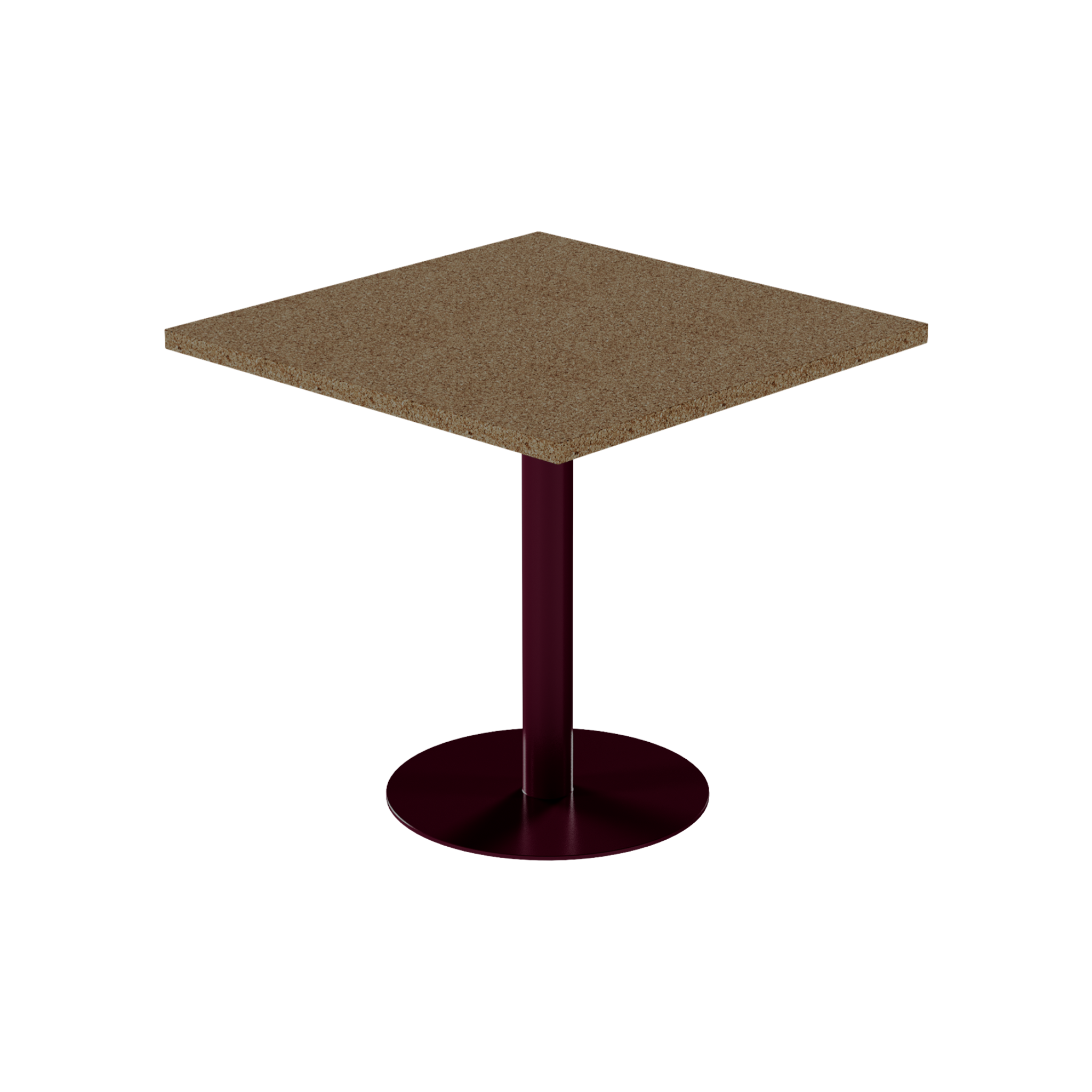 Solis Cafe Table – 80cm Square – Burgundy / Grano Natural