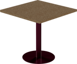 Solis Cafe Table – 80cm Square – Burgundy / Grano Natural