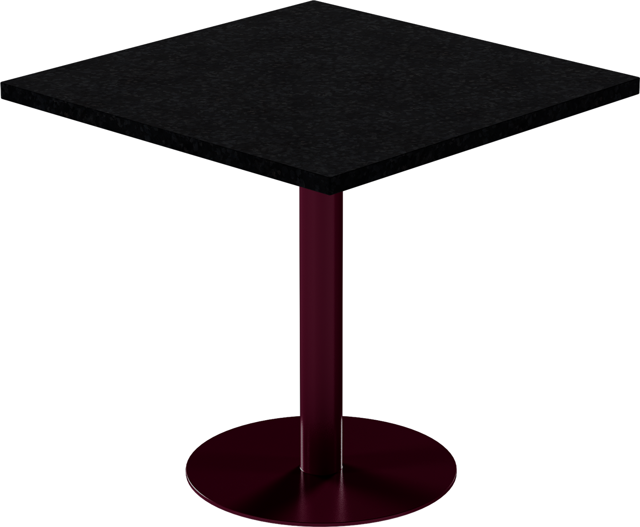 Solis Cafe Table – 80cm Square – Burgundy / Black Onyx Dapple
