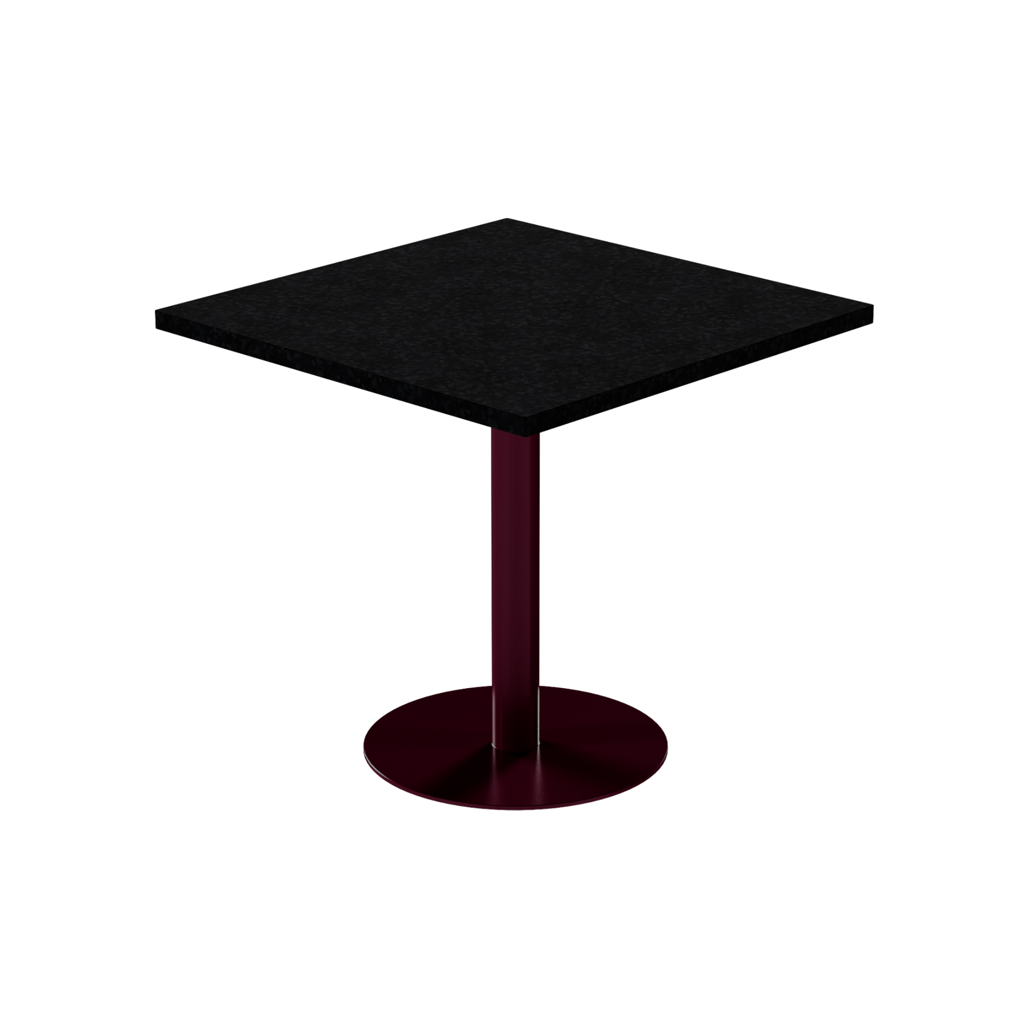 Solis Cafe Table – 80cm Square – Burgundy / Black Onyx Dapple