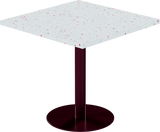 Solis Cafe Table – 80cm Square – Burgundy / Red Dapple
