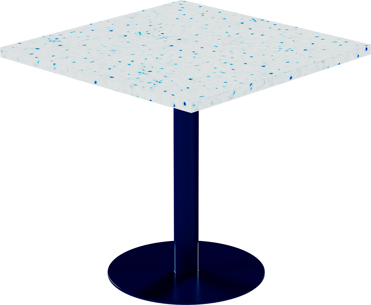Solis Cafe Table – 80cm Square – Navy / Blue Dapple