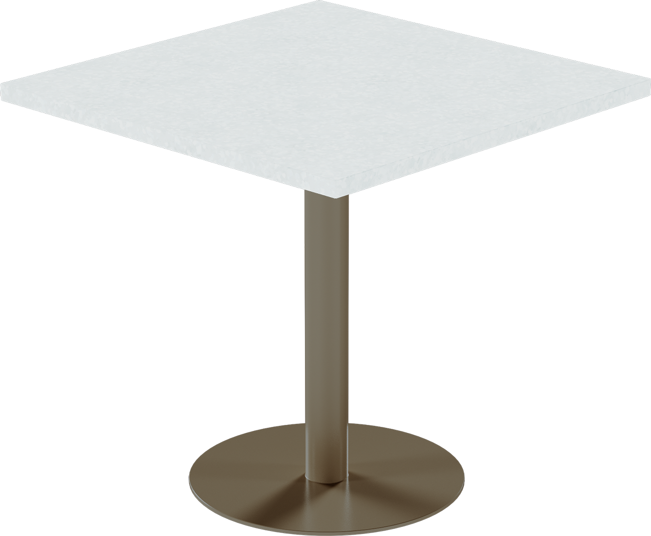 Solis Cafe Table – 80cm Square – Taupe / White Chalk Dapple