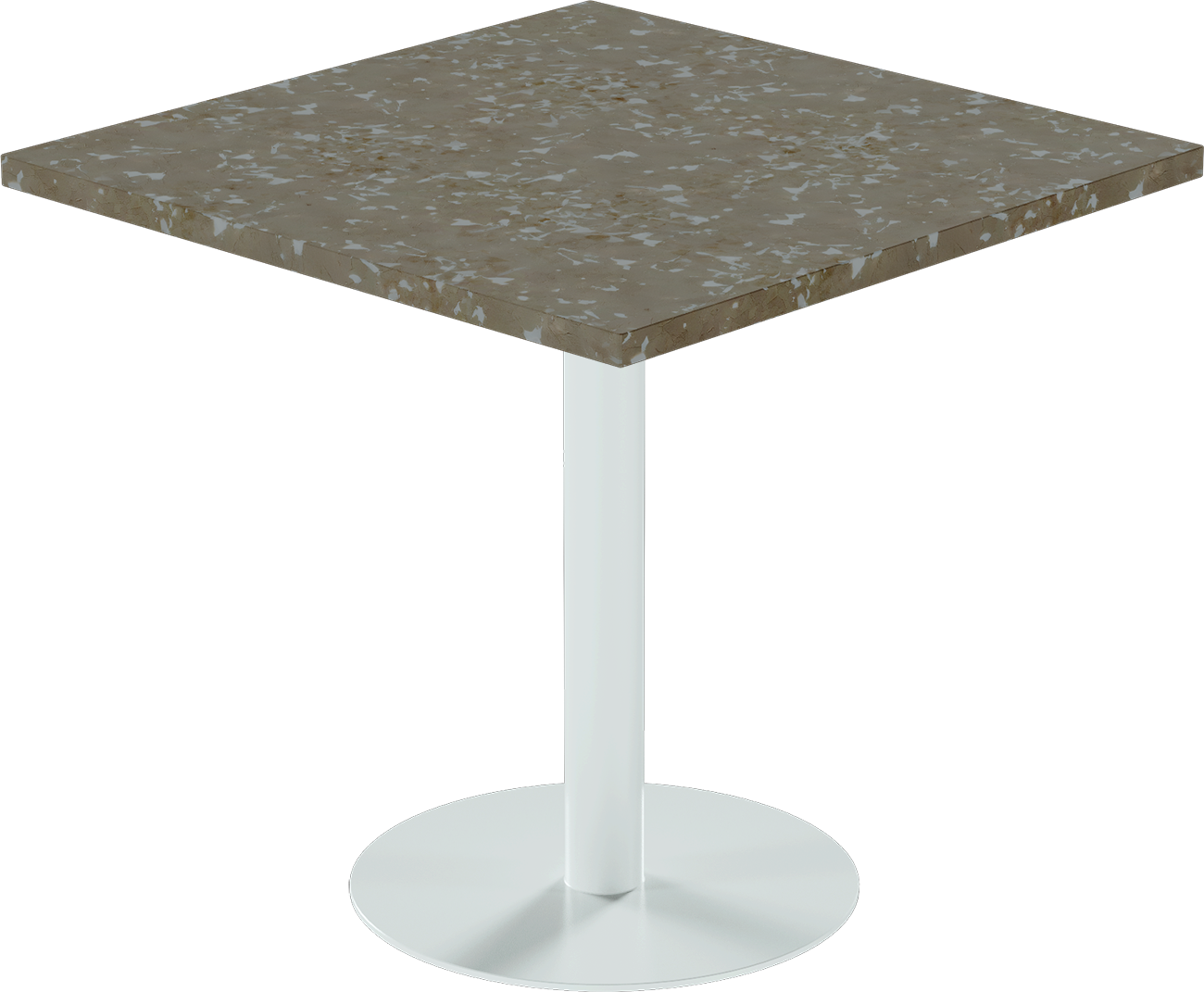 Solis Cafe Table – 80cm Square – White / Taupe Dapple