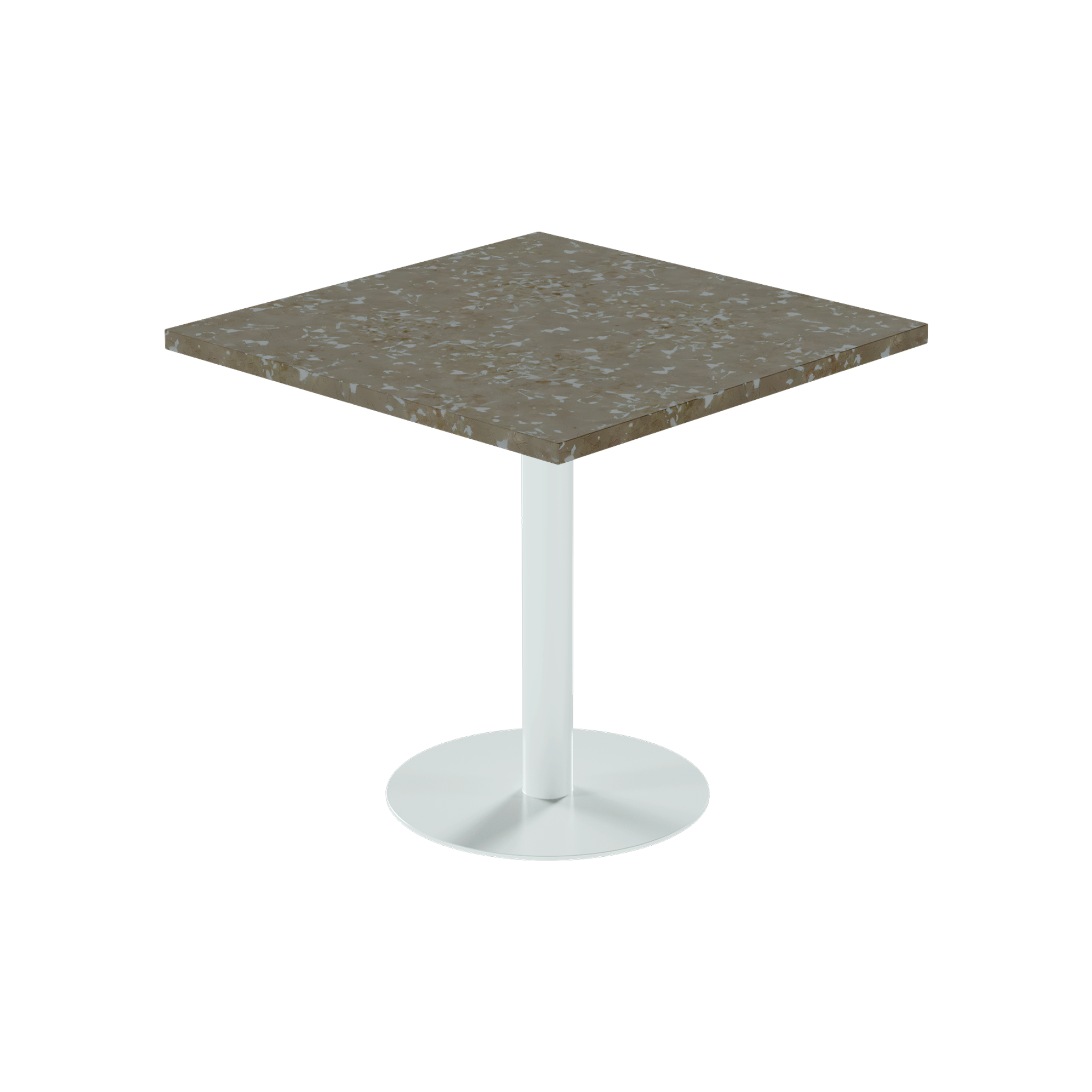 Solis Cafe Table – 80cm Square – White / Taupe Dapple
