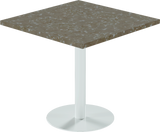 Solis Cafe Table – 80cm Square – White / Taupe Dapple