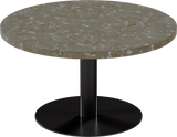 Solis Coffee Table – 80cm Round – Black / Taupe Dapple