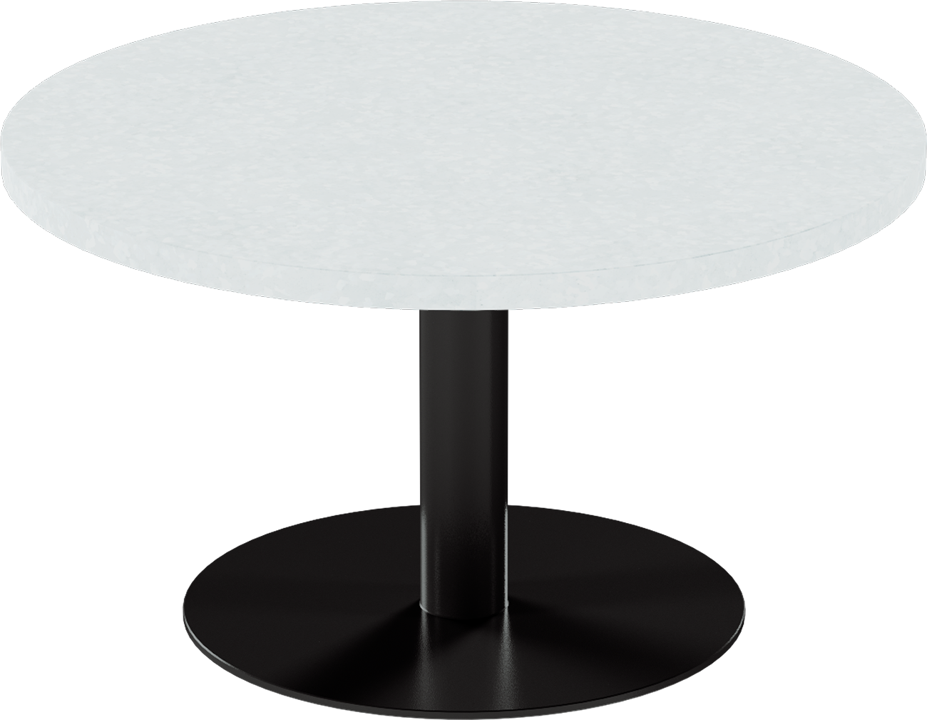 Solis Coffee Table – 80cm Round – Black / White Chalk Dapple