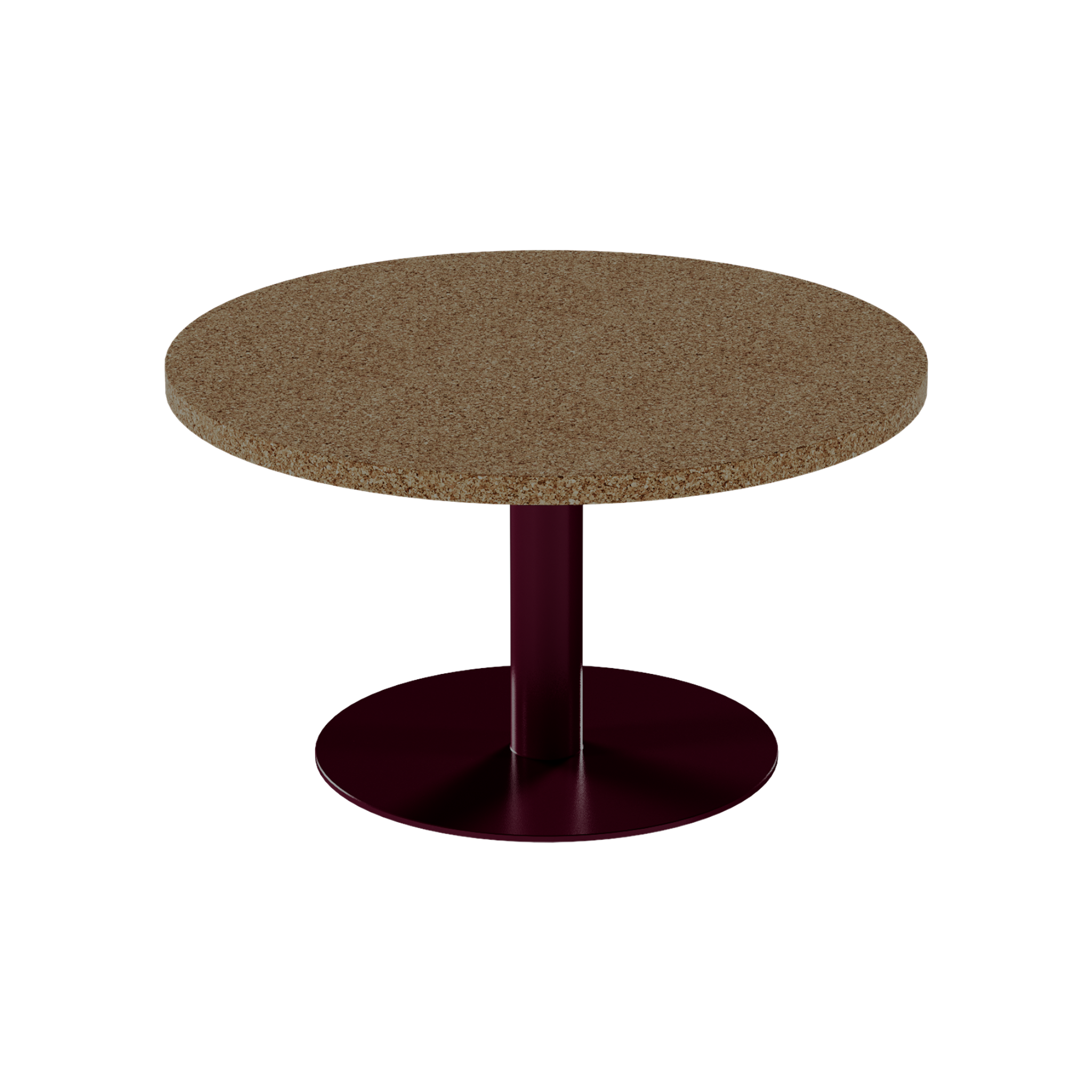 Solis Coffee Table – 80cm Round – Burgundy / Grano Natural
