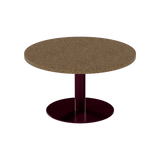 Solis Coffee Table – 80cm Round – Burgundy / Grano Natural