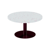 Solis Coffee Table – 80cm Round – Burgundy / Red Dapple
