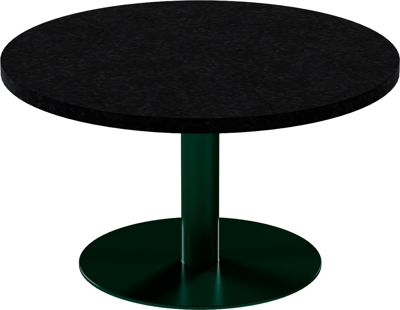 Solis Coffee Table – 80cm Round – Green / Black Onyx Dapple