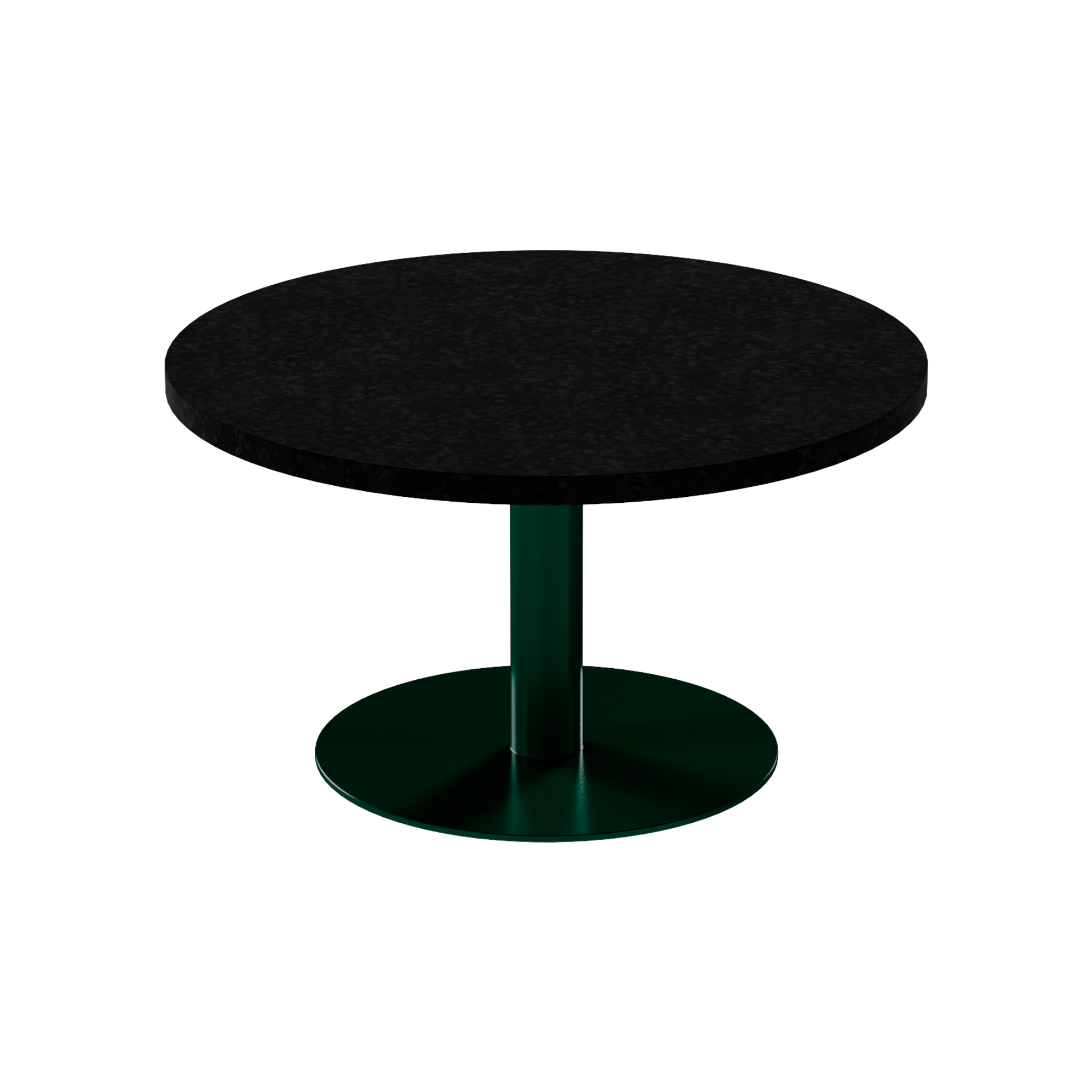 Solis Coffee Table – 80cm Round – Green / Black Onyx Dapple