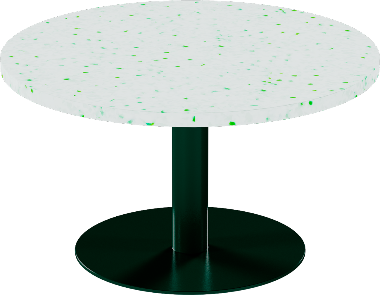 Solis Coffee Table – 80cm Round – Green / Green Dapple