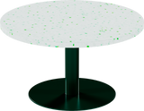 Solis Coffee Table – 80cm Round – Green / Green Dapple