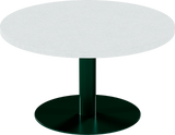 Solis Coffee Table – 80cm Round – Green / White Chalk Dapple