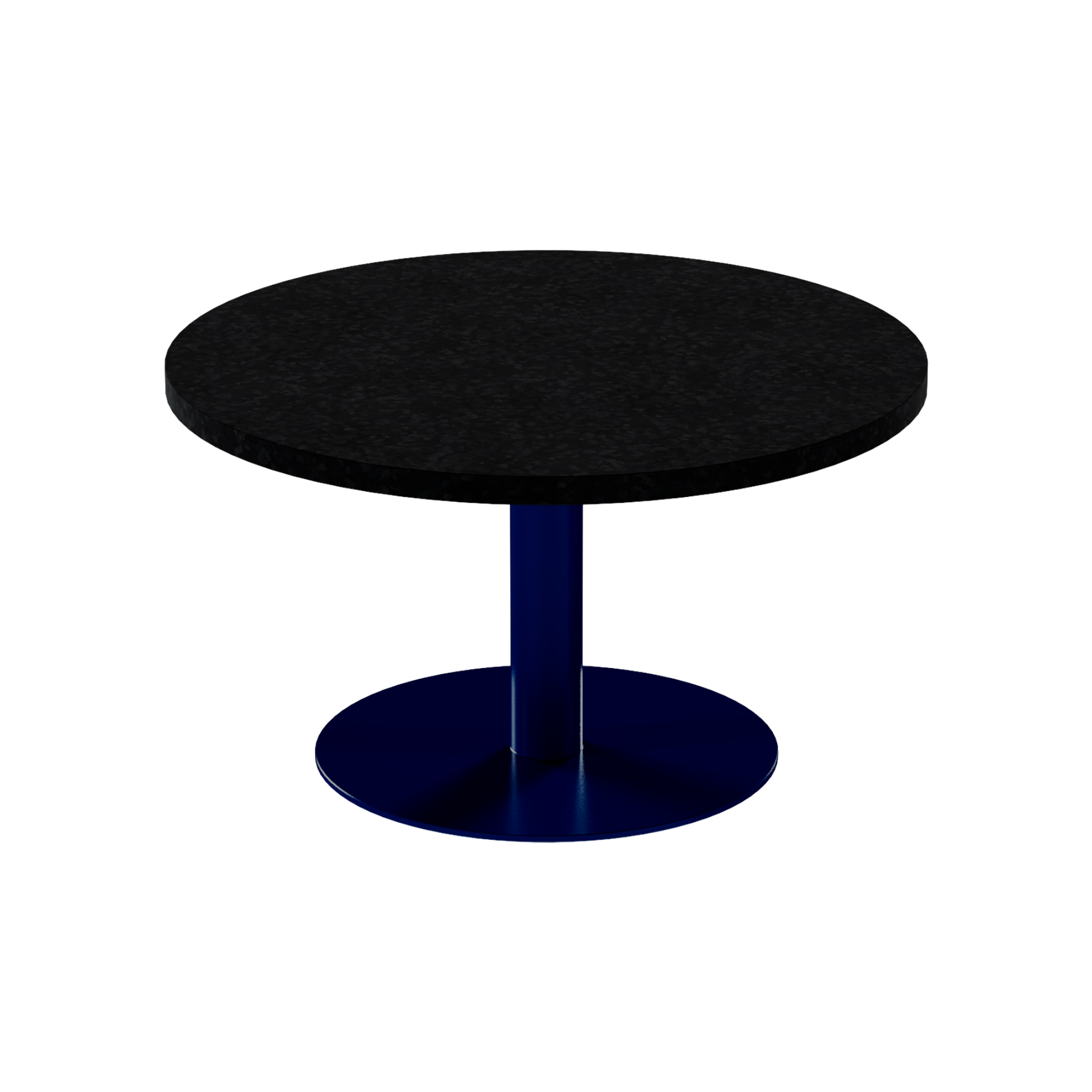 Solis Coffee Table – 80cm Round – Navy / Black Onyx Dapple