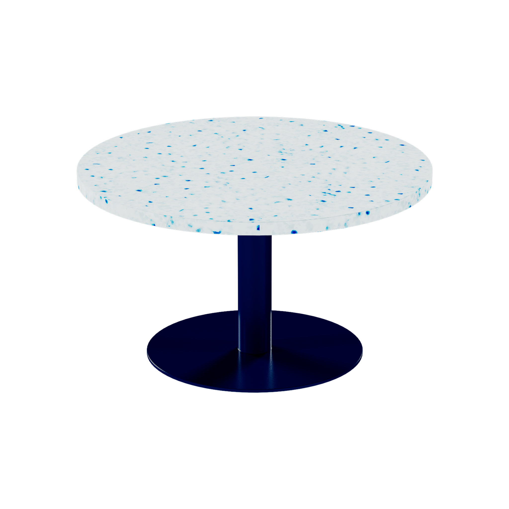 Solis Coffee Table – 80cm Round – Navy / Blue Dapple