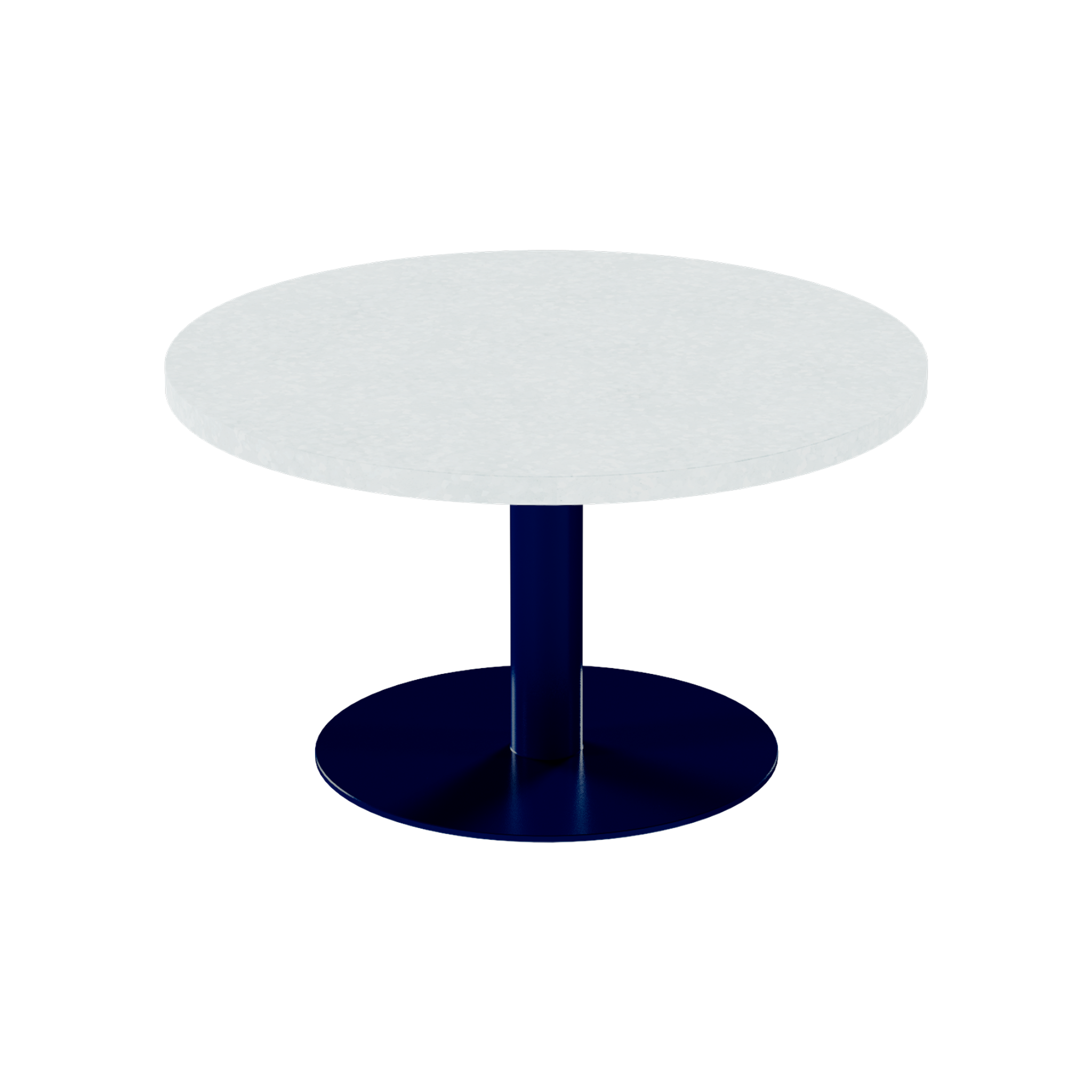Solis Coffee Table – 80cm Round – Navy / White Chalk Dapple
