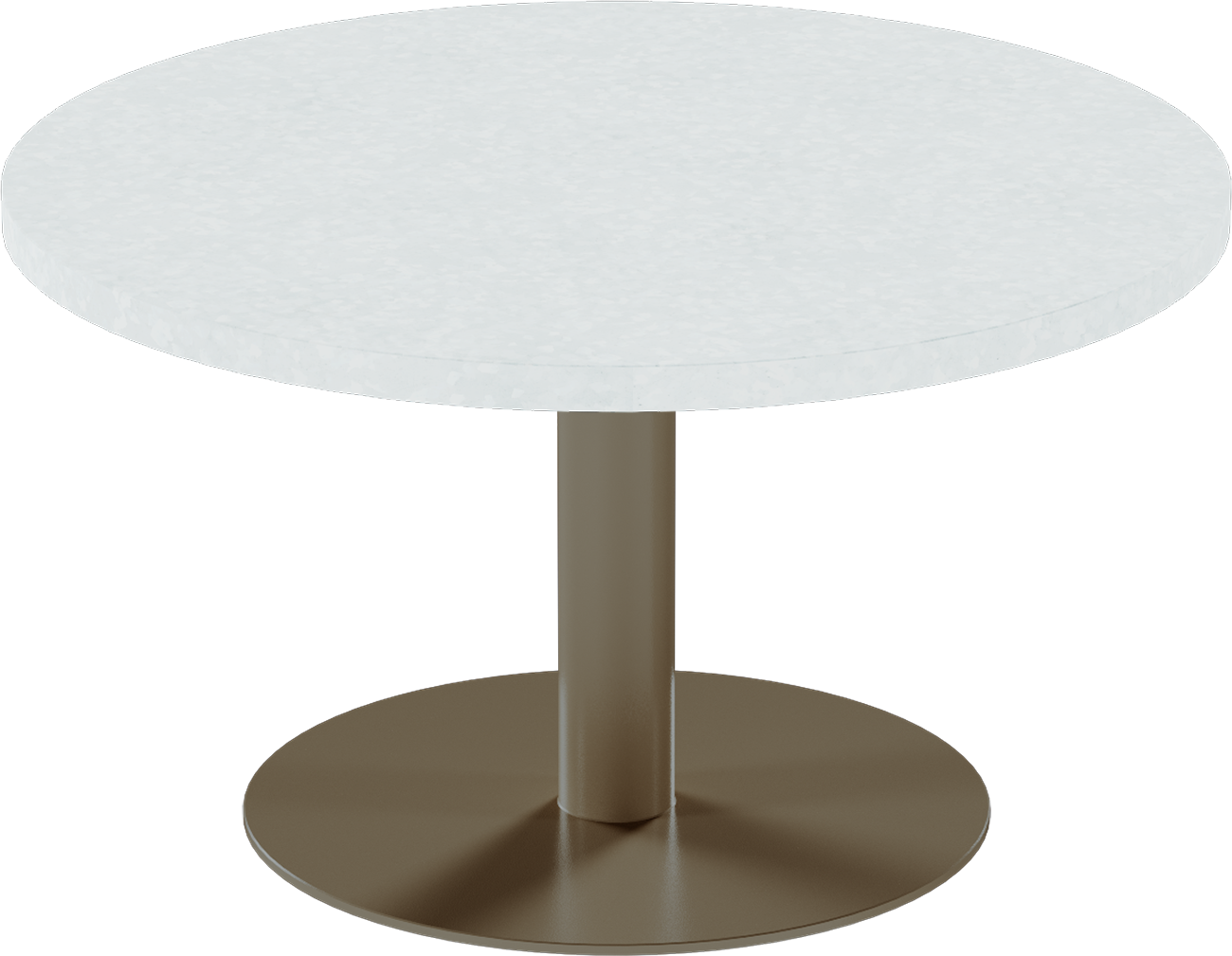 Solis Coffee Table – 80cm Round – Taupe / White Chalk Dapple