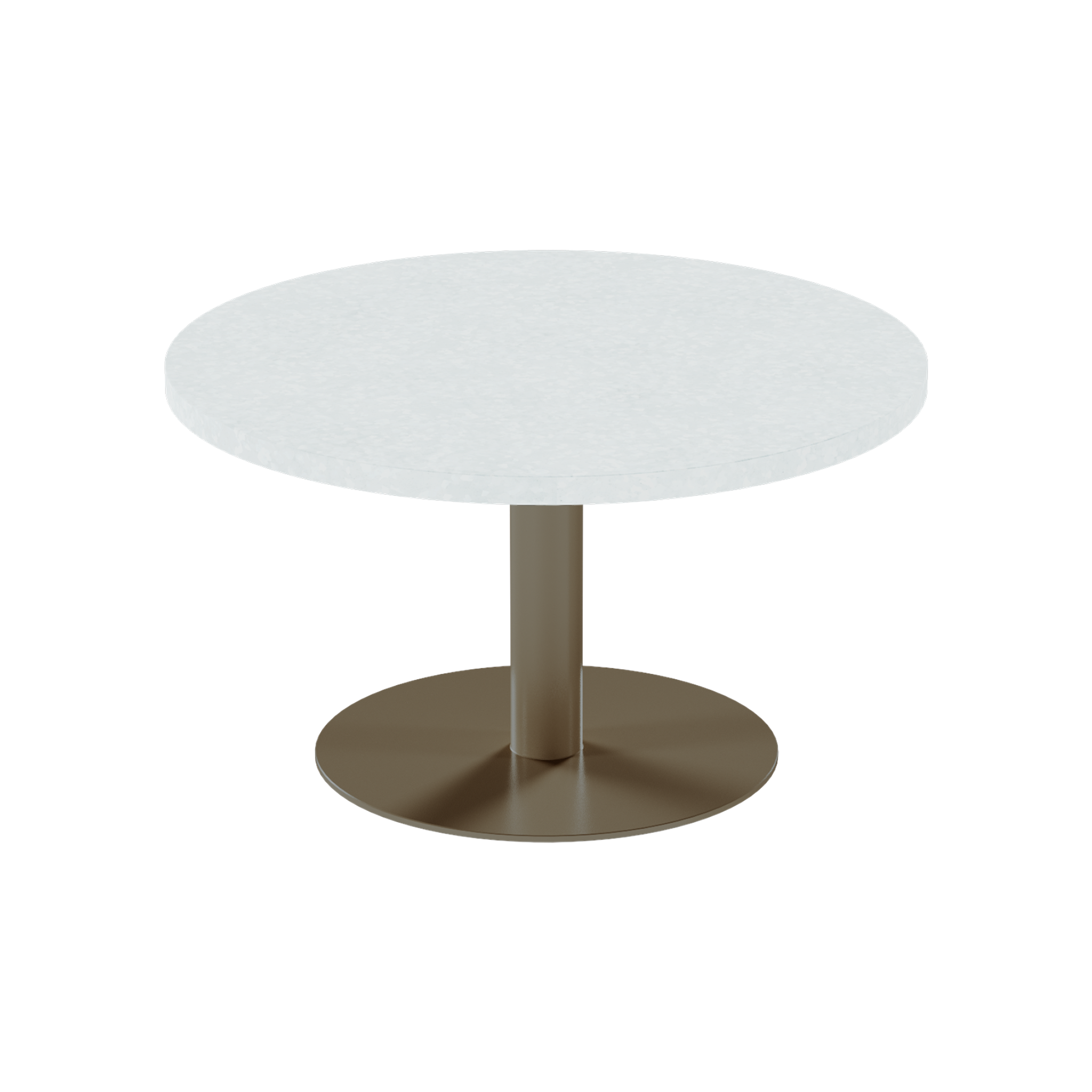 Solis Coffee Table – 80cm Round – Taupe / White Chalk Dapple