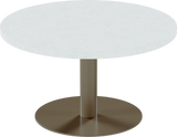 Solis Coffee Table – 80cm Round – Taupe / White Chalk Dapple