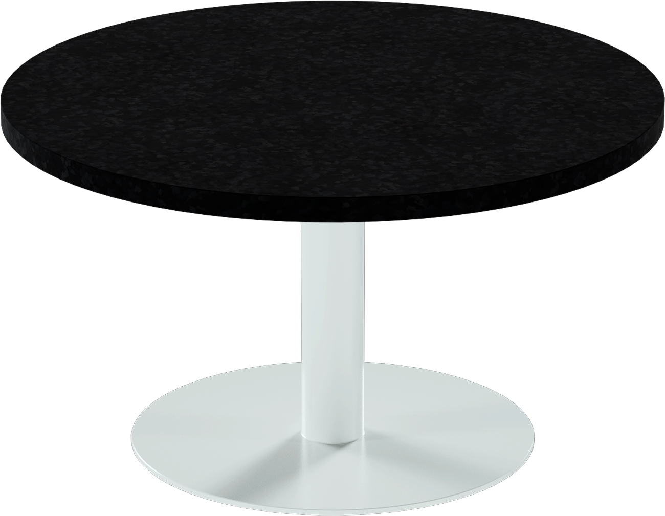 Solis Coffee Table – 80cm Round – White / Black Onyx Dapple