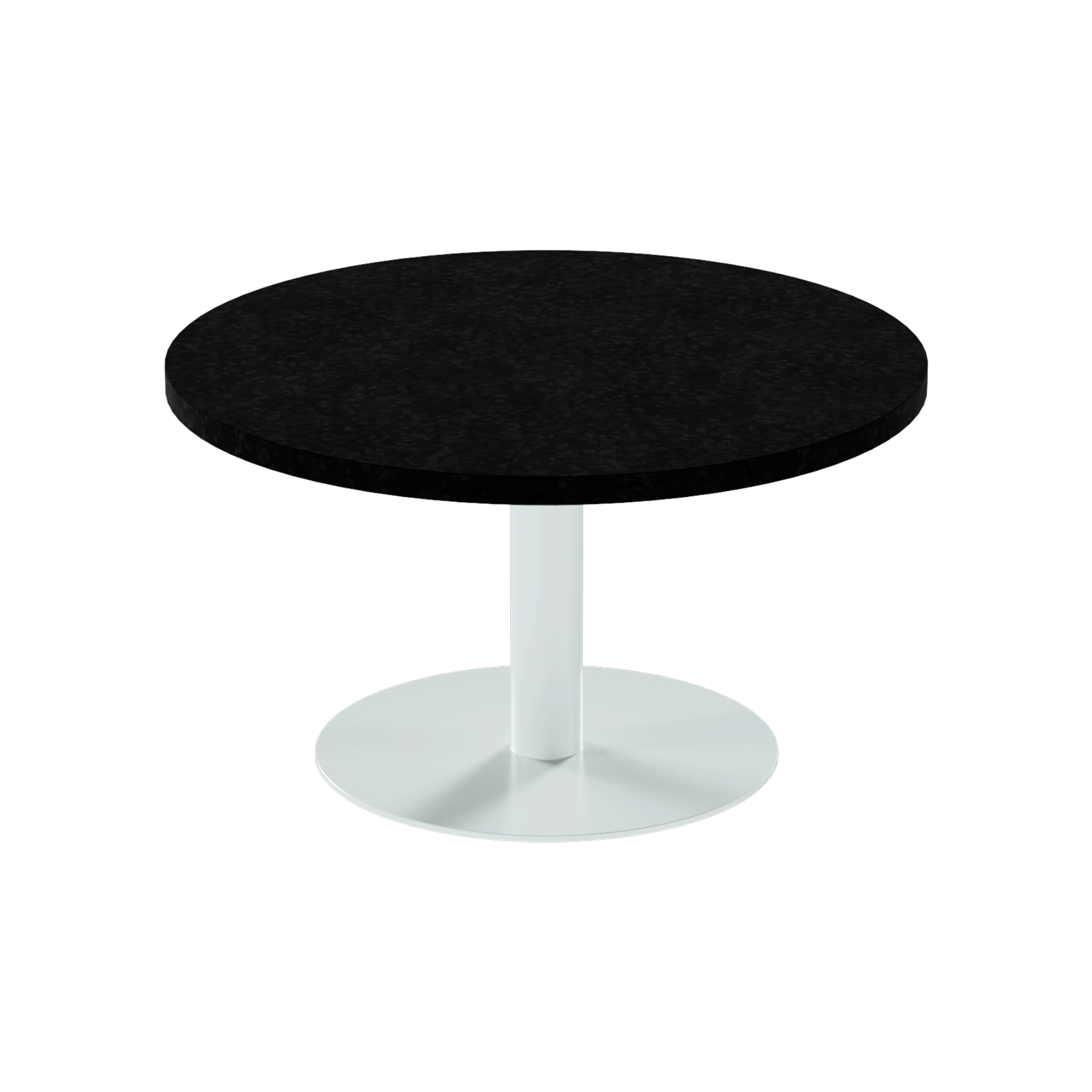 Solis Coffee Table – 80cm Round – White / Black Onyx Dapple