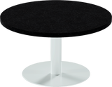 Solis Coffee Table – 80cm Round – White / Black Onyx Dapple