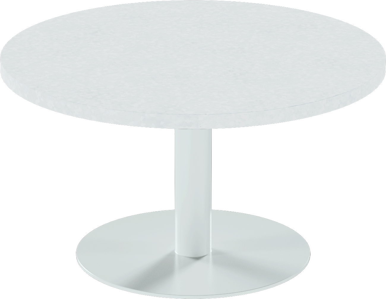 Solis Coffee Table – 80cm Round – White / White Chalk Dapple