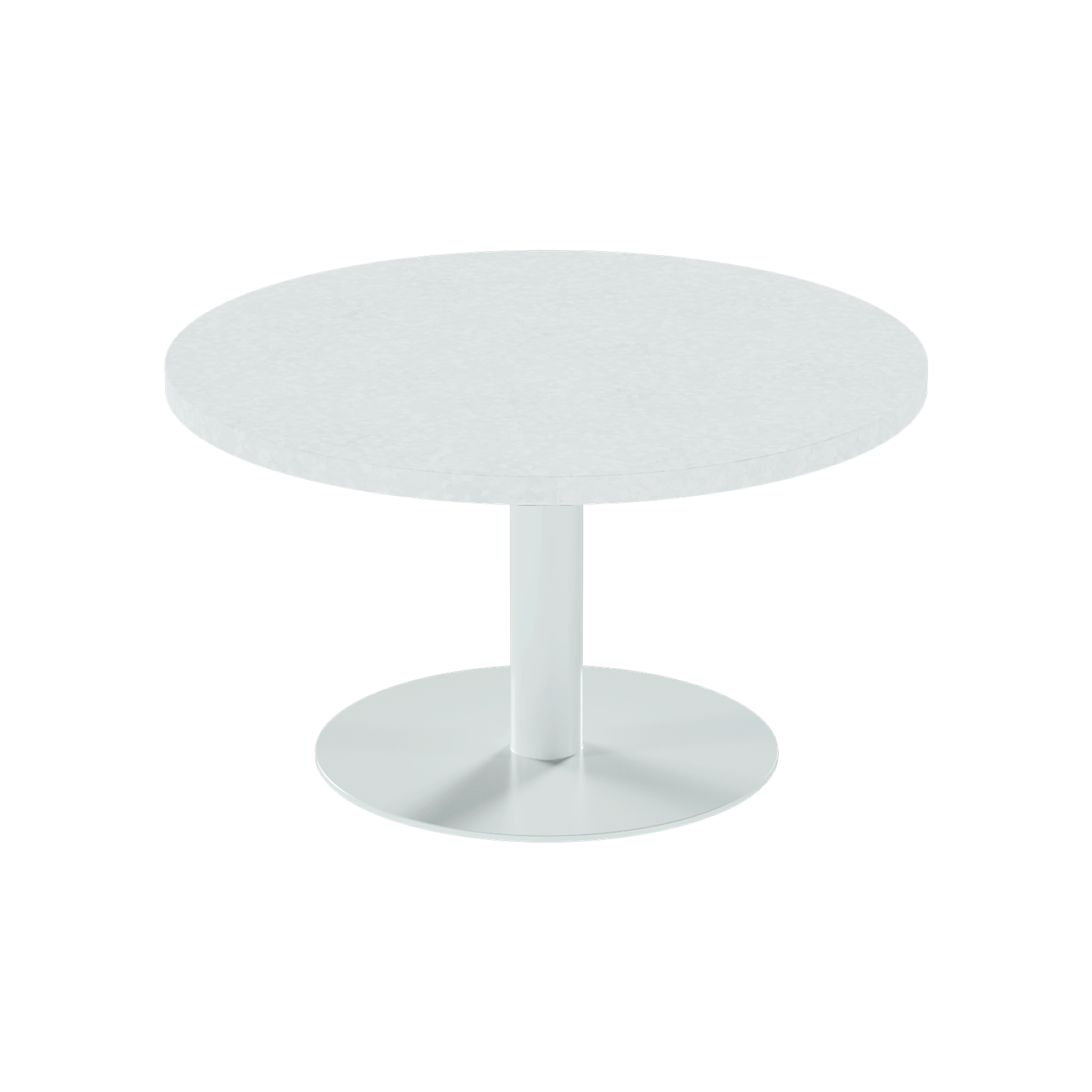 Solis Coffee Table – 80cm Round – White / White Chalk Dapple