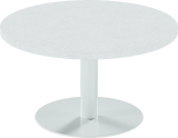 Solis Coffee Table – 80cm Round – White / White Chalk Dapple